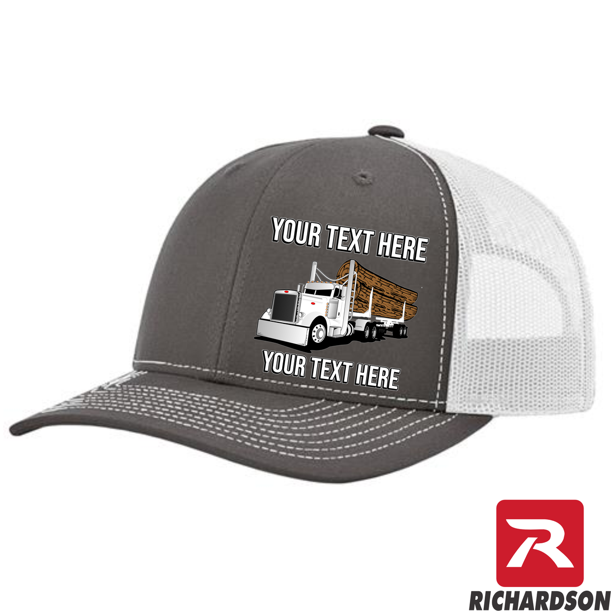 RICHARDSON 112 - Peterbilt Log Hauler   - Your Text Snapback Hats  - Free Shipping
