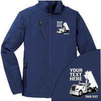 Peterbilt Day Cab End Dump - Your Text Here - Port Authority ® Welded Soft Shell Jacket NO HOOD - Free Shipping