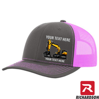 Excavator Solo  - Your Text Here - Richardson 112  Trucker Snapback Hats - Free Shipping