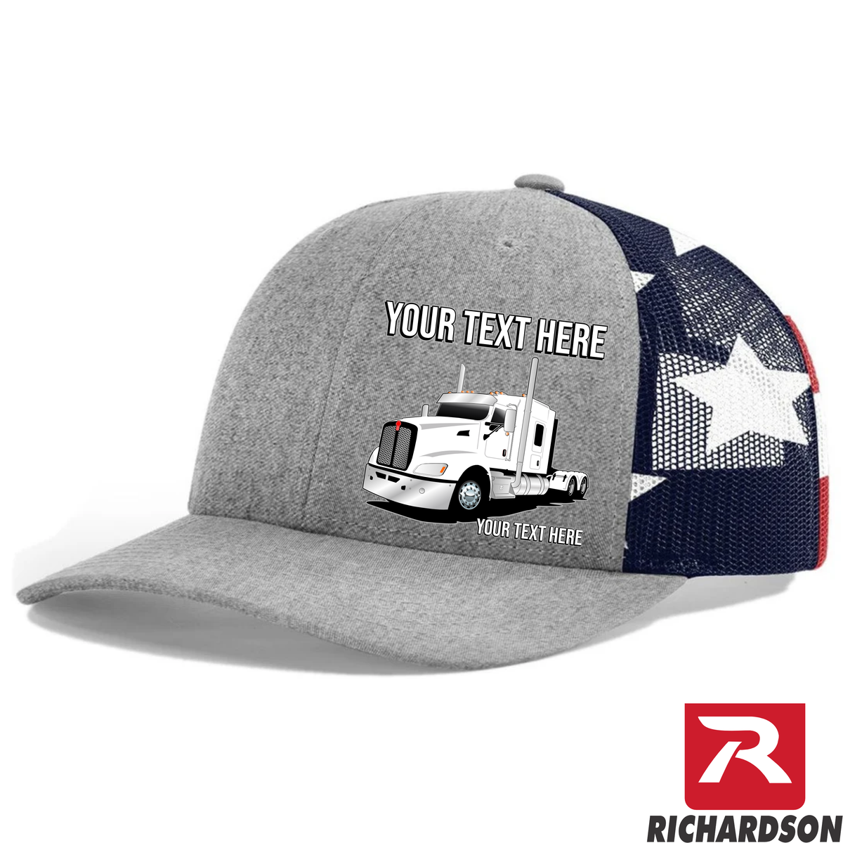 RICHARDSON 112 - Kenworth T600 Full Truck  - Your Text Snapback Hats - Free Shipping