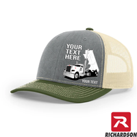 RICHARDSON 112 - Peterbilt Day Cab End Dump  - Your Text Snapback Hats - Free Shipping