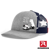 RICHARDSON 112 - Peterbilt Day Cab End Dump  - Your Text Snapback Hats - Free Shipping