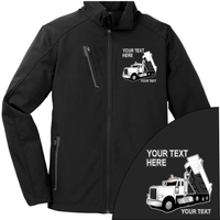 Peterbilt Dump Truck - Your Text Here - Port Authority ® Welded  Soft Shell Jacket NO HOOD - Free Shipping