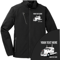 Kenworth T600 Full Truck - Your Text Here - Port Authority ® Welded Soft Shell Jacket NO HOOD - Free Shipping