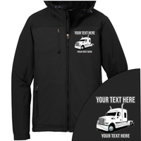 Western Star 49X Full Truck - Your Text Here - Port Authority Hooded Core Soft Shell Jacket  - Free Shipping