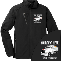 Peterbilt 357 Dump Truck - Your Text Here - Port Authority ® Welded  Soft Shell Jacket NO HOOD - Free Shipping