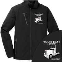 Kenworth W900 Day Cab - Your Text Here - Port Authority ® Welded Soft Shell Jacket NO HOOD - Free Shipping