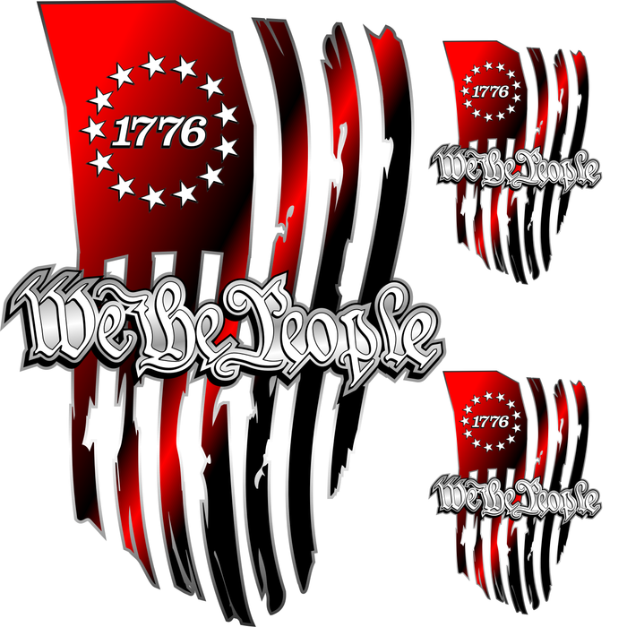 1776 - We the People  - 3 Pack of Decals - UV Inks - Laminated