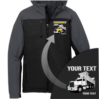 Peterbilt 389 Dump Truck - Your Text Here - Port Authority Hooded Core Soft Shell Jacket - Free Shipping