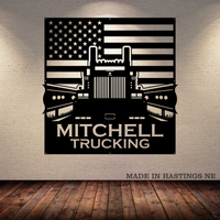 Western Star - American Flag - Your Text - Metal Monogram Sign - Free Shipping