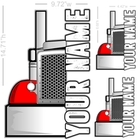 Peterbilt Front End -Your Name - 3 Pack of Die-Cut Stickers - UV Inks - Laminated - Die-Cut Stickers