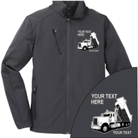 Peterbilt Dump Truck - Your Text Here - Port Authority ® Welded  Soft Shell Jacket NO HOOD - Free Shipping
