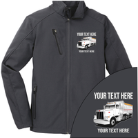 Peterbilt 357 Dump Truck - Your Text Here - Port Authority ® Welded  Soft Shell Jacket NO HOOD - Free Shipping