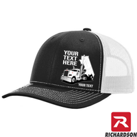RICHARDSON 112 - Peterbilt Day Cab End Dump  - Your Text Snapback Hats - Free Shipping