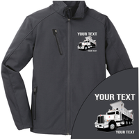 Peterbilt 389 Dump Truck - Your Text Here - Port Authority ® Welded Soft Shell Jacket NO HOOD - Free Shipping