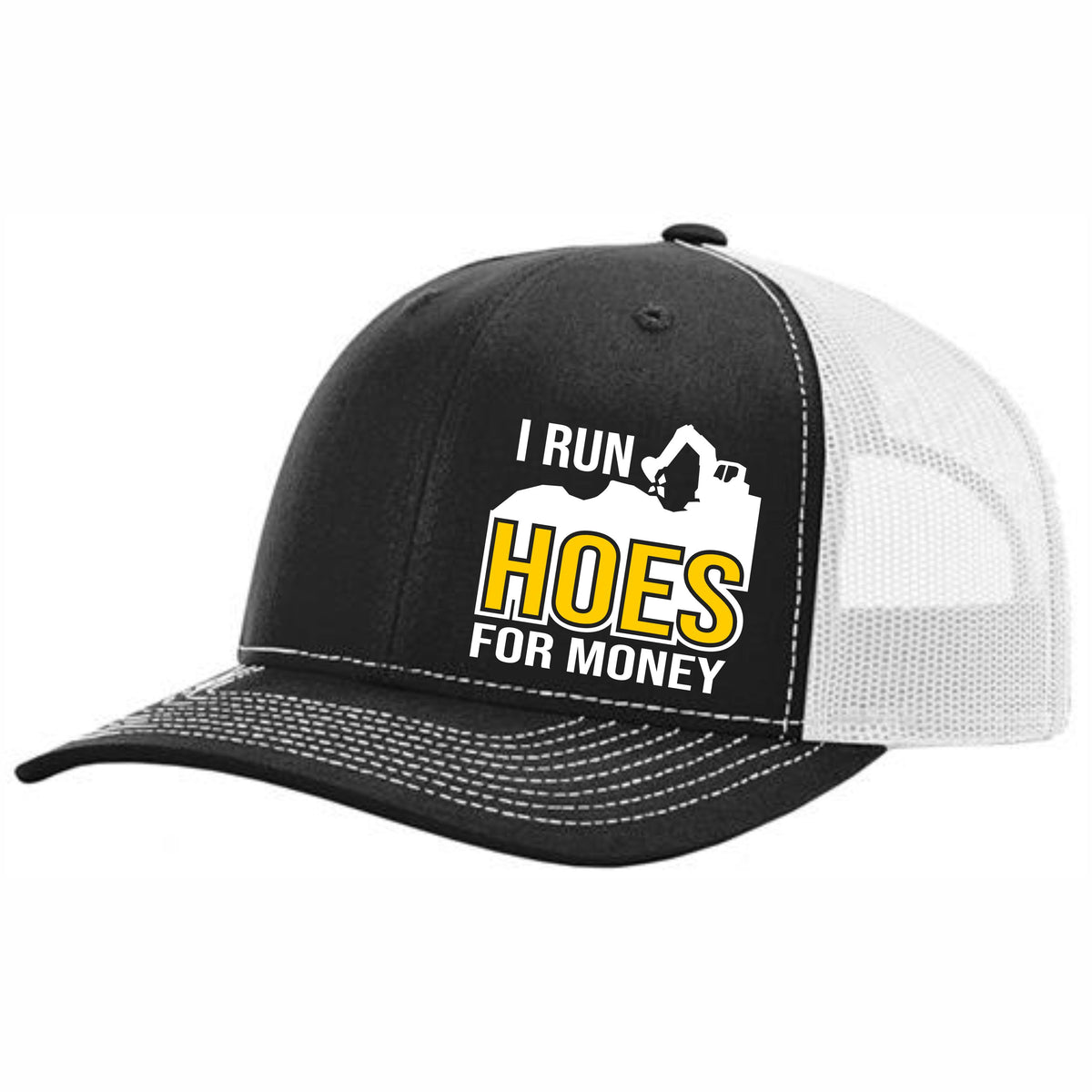 I Run Hoes For Money - Excavator - Snapback Trucker Hat - Free Shipping