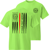 Fire Department - Your Text Here - Tattered Flag - Thin Red Line - Apparel