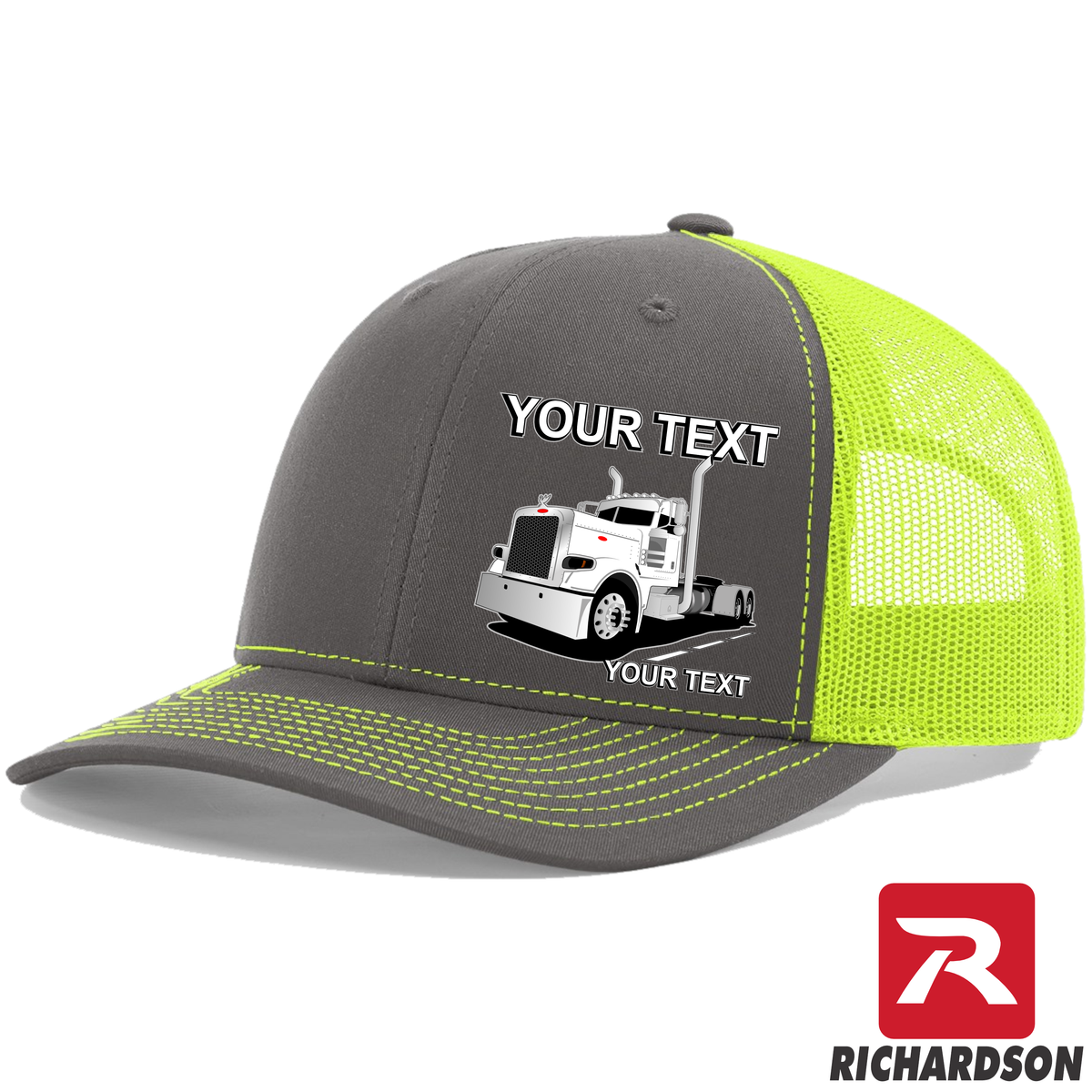 RICHARDSON 112 - Peterbilt Day Cab Full Truck   - Your Text Snapback Hats  - Free Shipping