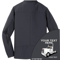 Kenworth W900 Day Cab - Your Text Here - Port Authority ® Welded Soft Shell Jacket NO HOOD - Free Shipping