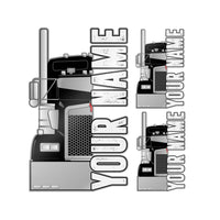 Kenworth  Front End -Your Name -  3 Pack of Die-Cut Stickers - UV Inks - Laminated