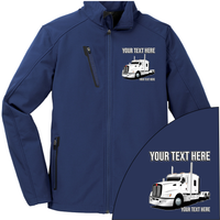 Kenworth T600 Full Truck - Your Text Here - Port Authority ® Welded Soft Shell Jacket NO HOOD - Free Shipping