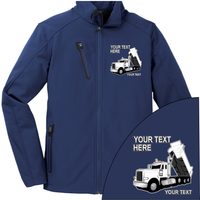 Peterbilt Dump Truck - Your Text Here - Port Authority ® Welded  Soft Shell Jacket NO HOOD - Free Shipping