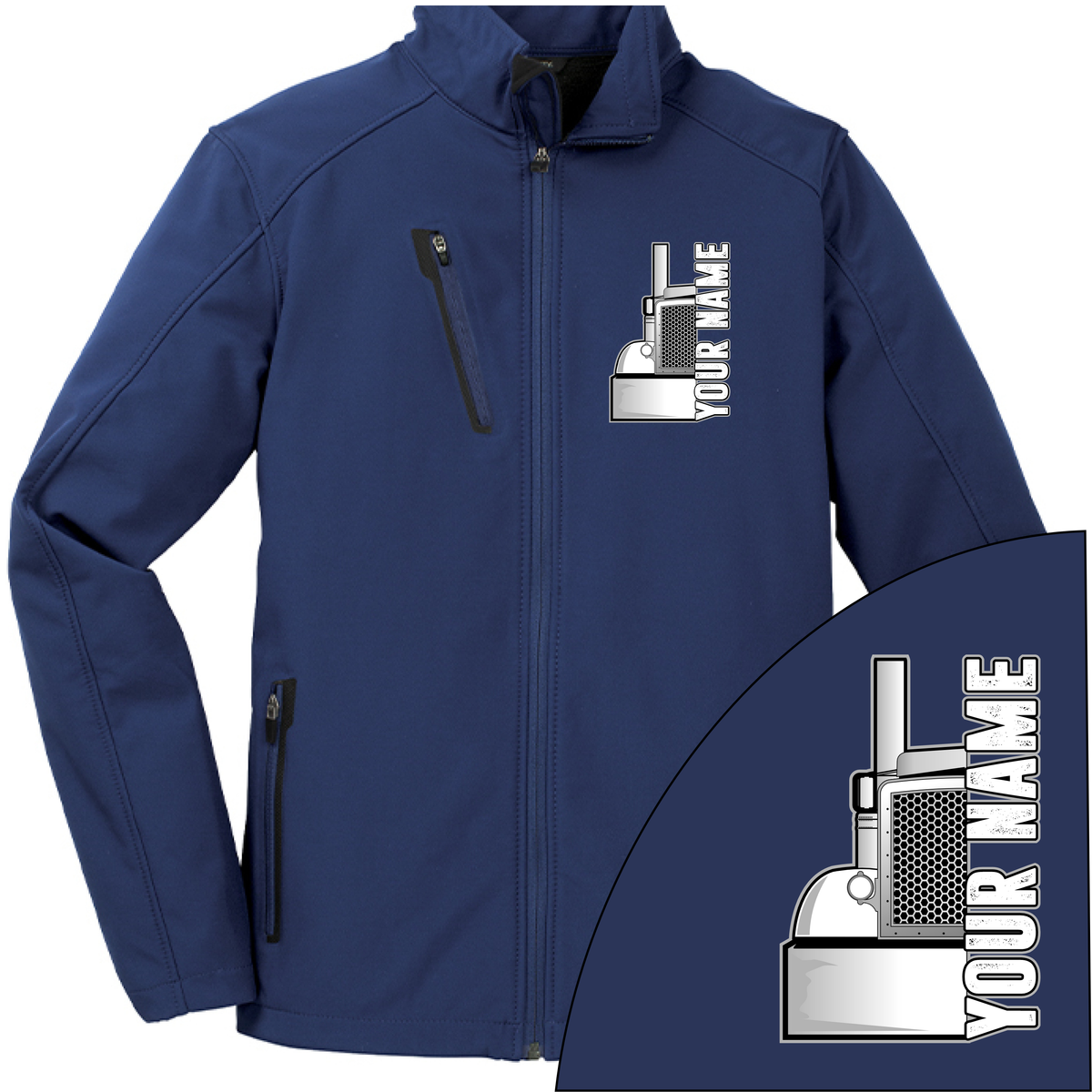 Peterbilt Half Truck - Your Text Here - Port Authority ® Welded Soft Shell Jacket NO HOOD - Free Shipping