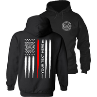Fire Department - Your Text Here - Tattered Flag - Thin Red Line - Apparel