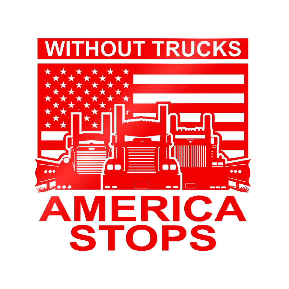 Without Trucks KW Pete Western Star Die-Cut Stickers Red