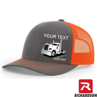 RICHARDSON 112 - Peterbilt Day Cab Full Truck   - Your Text Snapback Hats  - Free Shipping
