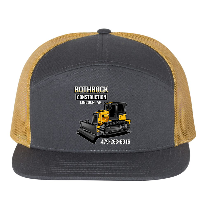 Rothrock Construction - Seven-Panel Trucker Cap - Richardson 168 - 12 Pack - Free Shipping