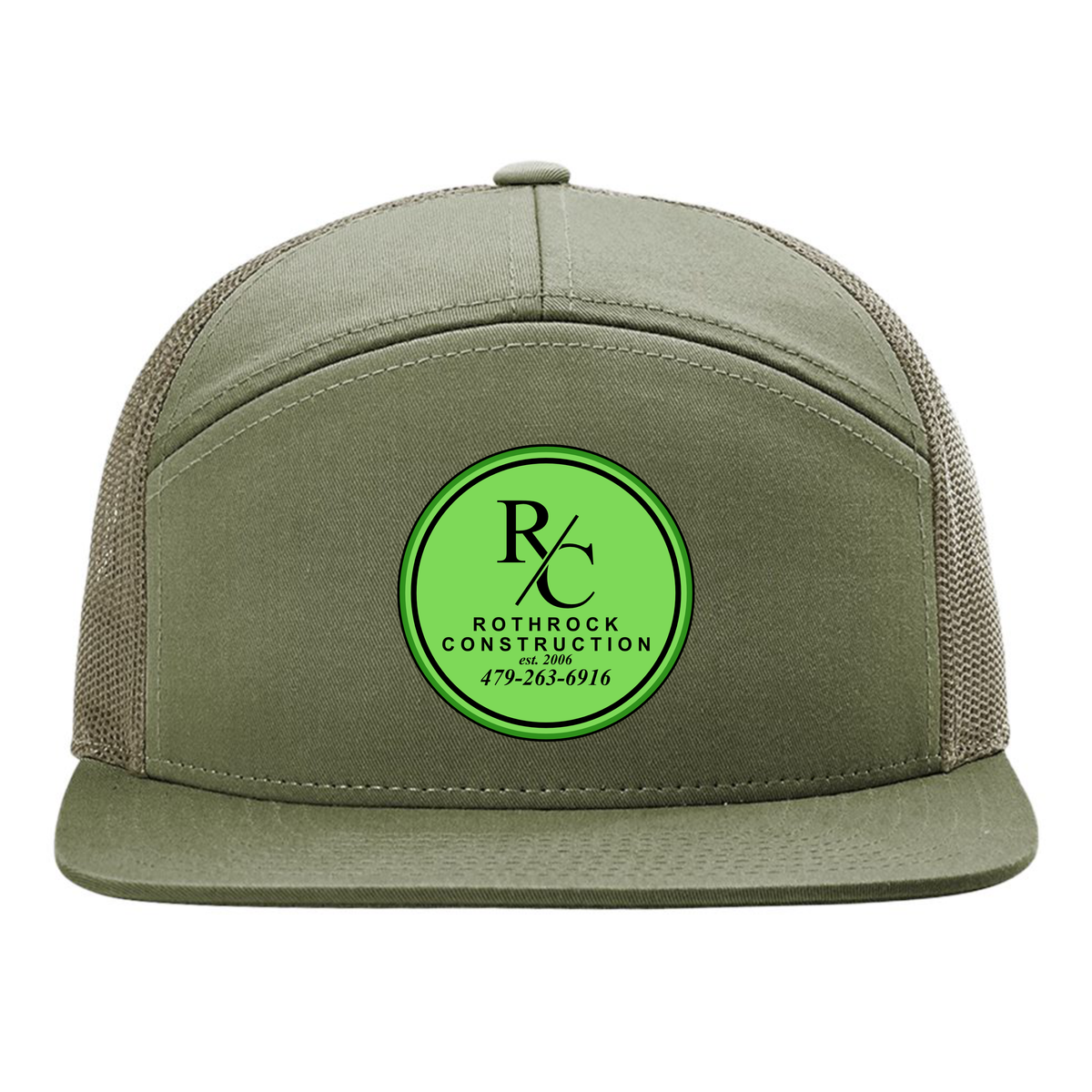 Rothrock Construction - Seven-Panel Trucker Cap - Richardson 168 - 12 Pack - Free Shipping