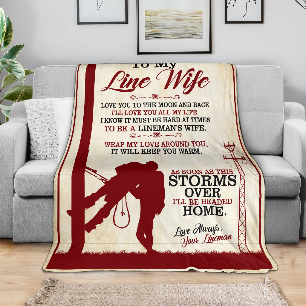 To My Line Wife - Lineman - Blanket - Free Shipping