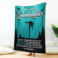 To My Amazing Granddaughter Blanket - Lineman - Free Shipping