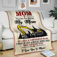To My Amazing Mom Blanket - Excavator - Free Shipping