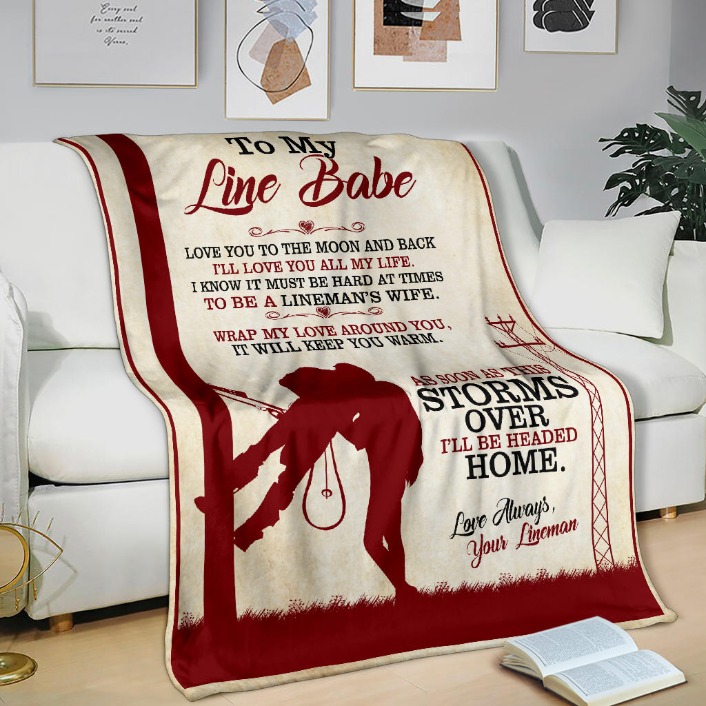 To My Line Babe - Lineman - Blanket - Free Shipping