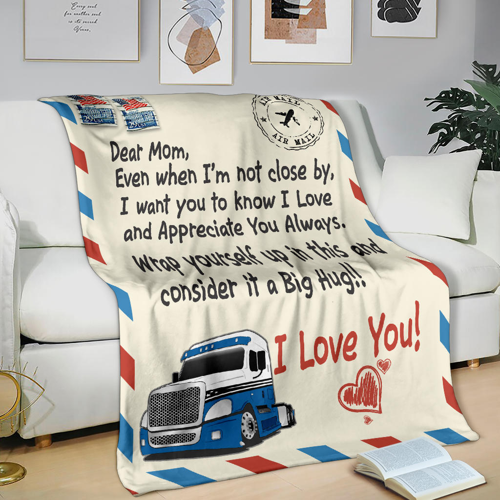 Dear Mom Postage Stamp Blanket - Mother's Day - Freightliner