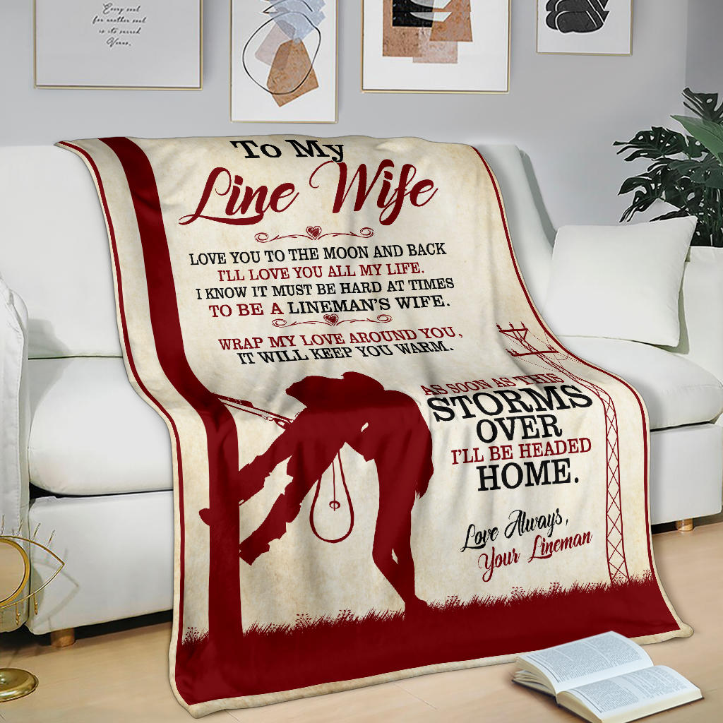 To My Line Wife - Lineman - Blanket - Free Shipping