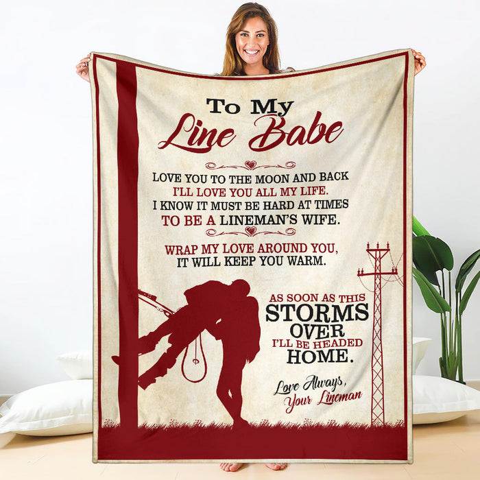 To My Line Babe - Lineman - Blanket - Free Shipping
