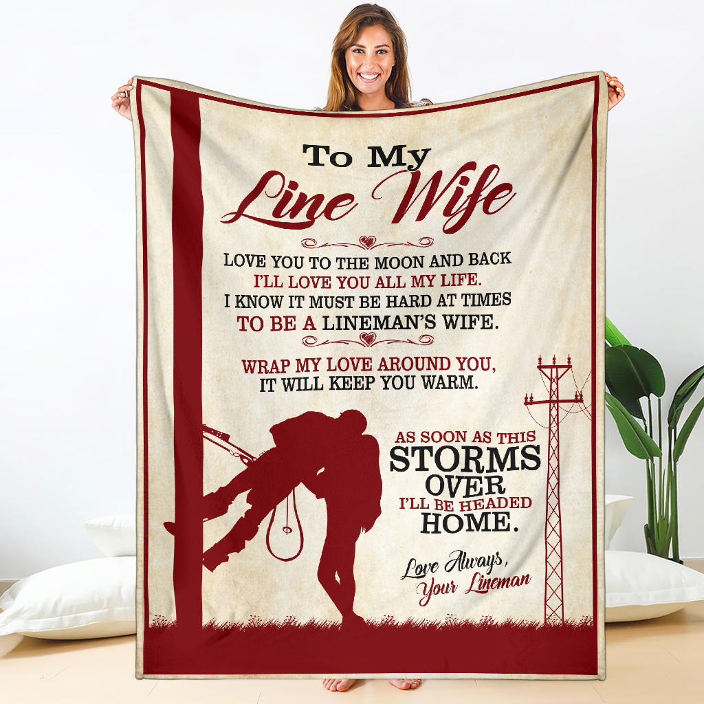 To My Line Wife - Lineman - Blanket - Free Shipping
