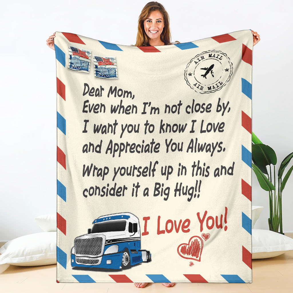 Dear Mom Postage Stamp Blanket - Mother's Day - Freightliner