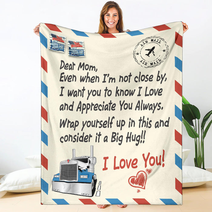 Dear Mom Postage Stamp Blanket - Mother's Day - Kenworth