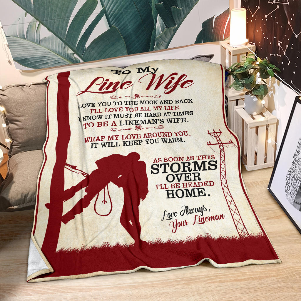 To My Line Wife - Lineman - Blanket - Free Shipping