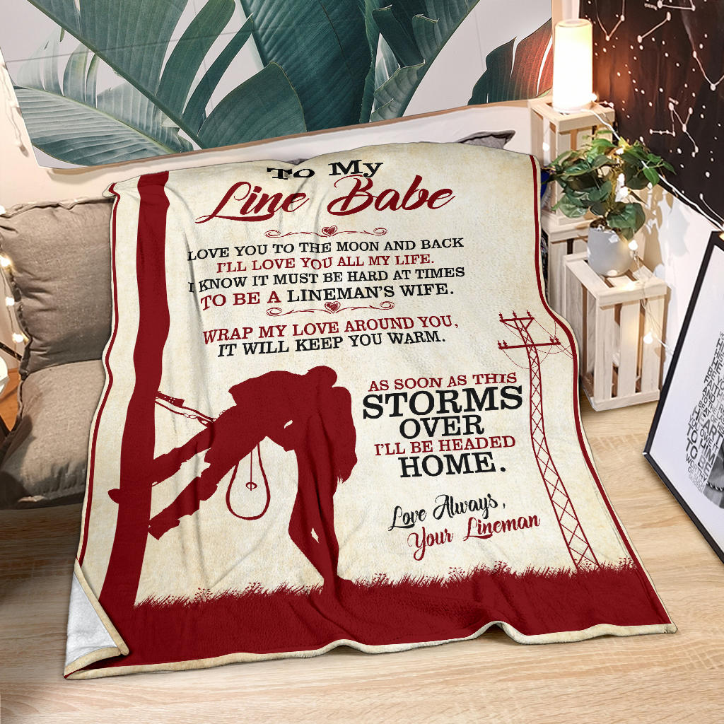 To My Line Babe - Lineman - Blanket - Free Shipping