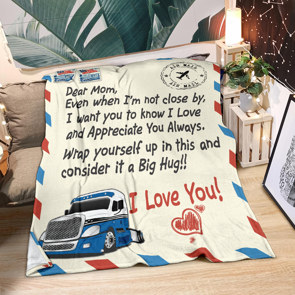 Dear Mom Postage Stamp Blanket - Mother's Day - Freightliner