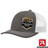 Excavator Trees Prism - Your Text Here - Richardson 112 Trucker Snapback Hats - Free Shipping