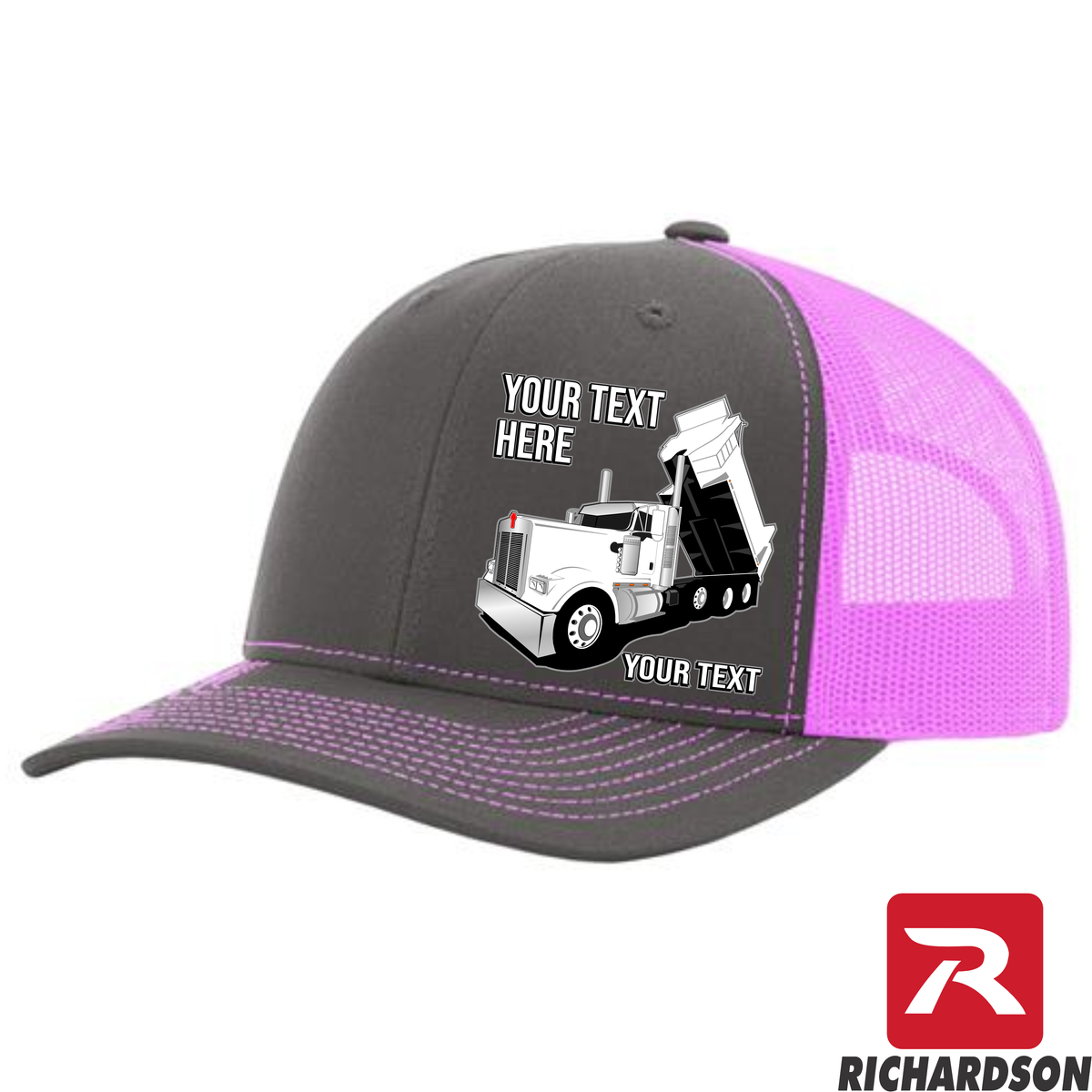 RICHARDSON 112 -Kenworth Dump Truck  - Your Text Snapback Hats - Free Shipping