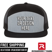 Your Text or Design Here - Richardson 168 7 Panel Hat  - Free Shipping