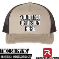 Your Text or Design Here - Richardson 112FP Five Panel Hat - Free Shipping