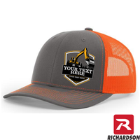 Excavator Trees Prism - Your Text Here - Richardson 112 Trucker Snapback Hats - Free Shipping